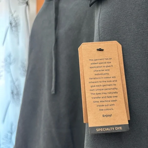 NWT FarWest Charcoal Grey Specialty Dye Pullover Hoodie Size L - Picture 4 of 6